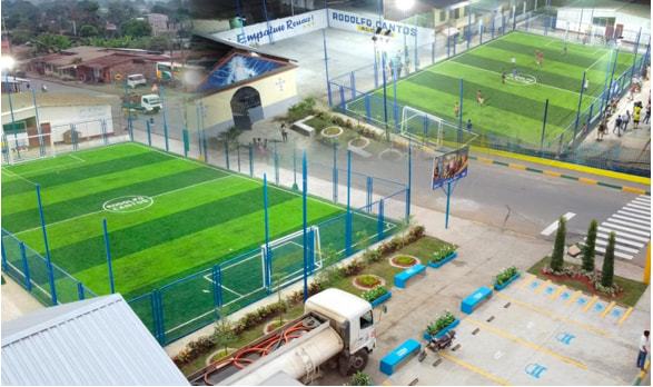 Construcción, adecuación y equipamiento con césped sintético de la cancha deportiva sector 29 de octubre. El Empalme. Ecuador